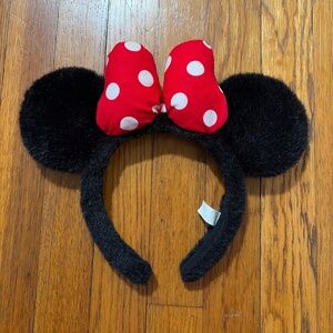 TOKYO DISNEY Resort MINNIE MOUSE EUC Polka Dot Bow Headband Ears Mickey